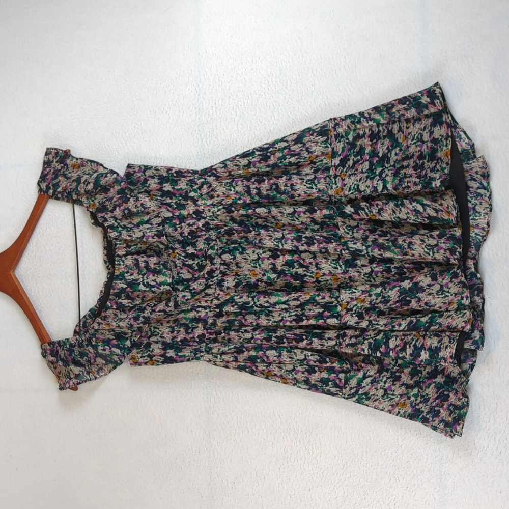 SOHO Multicolored Abstract Flowy Ruffle Mini Dress‎ 3